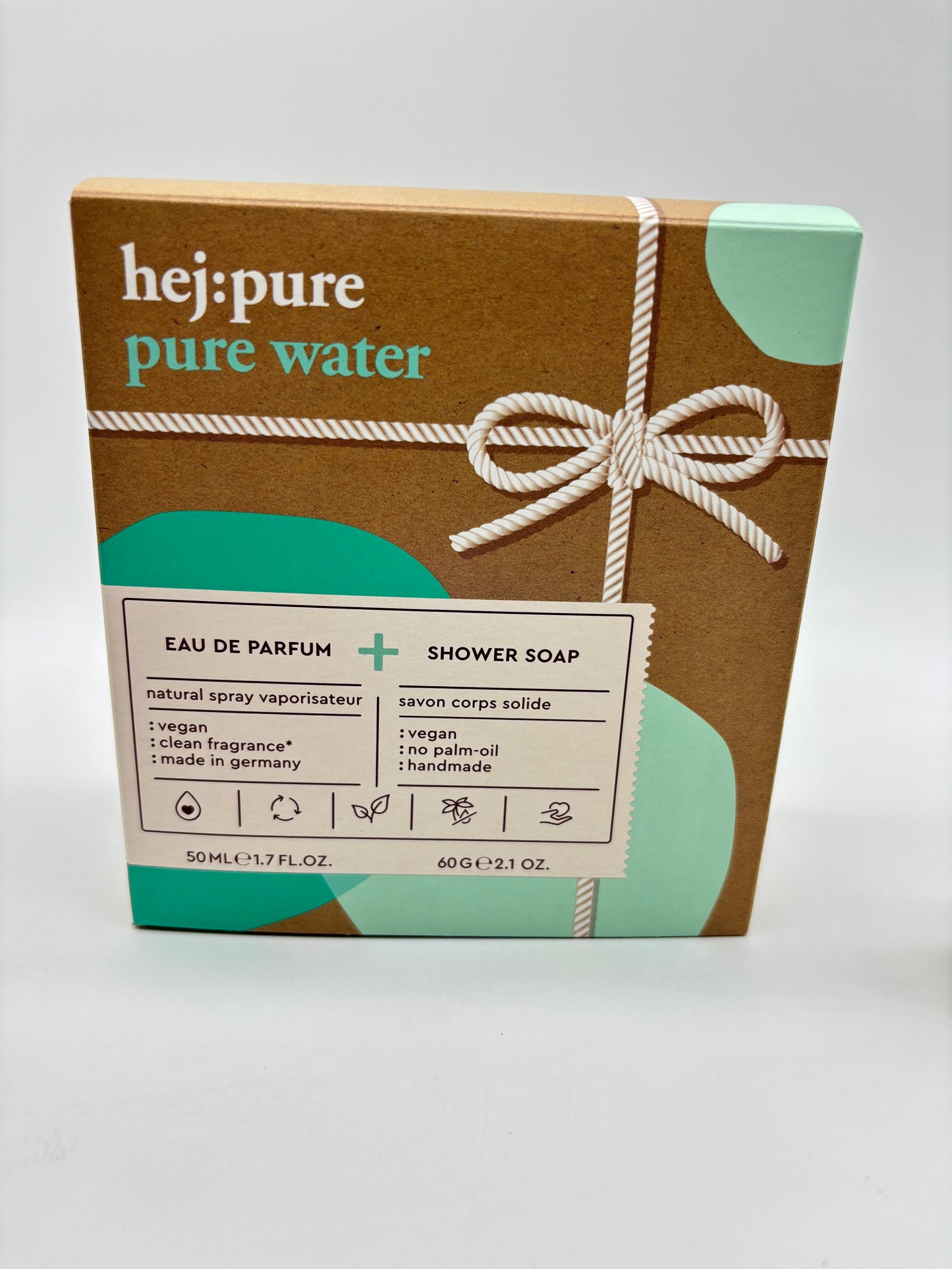 hej:pure pure water Eau de Parfum 50 ml + Seife mit Sheabutter & Almond Oil Geschenkset
