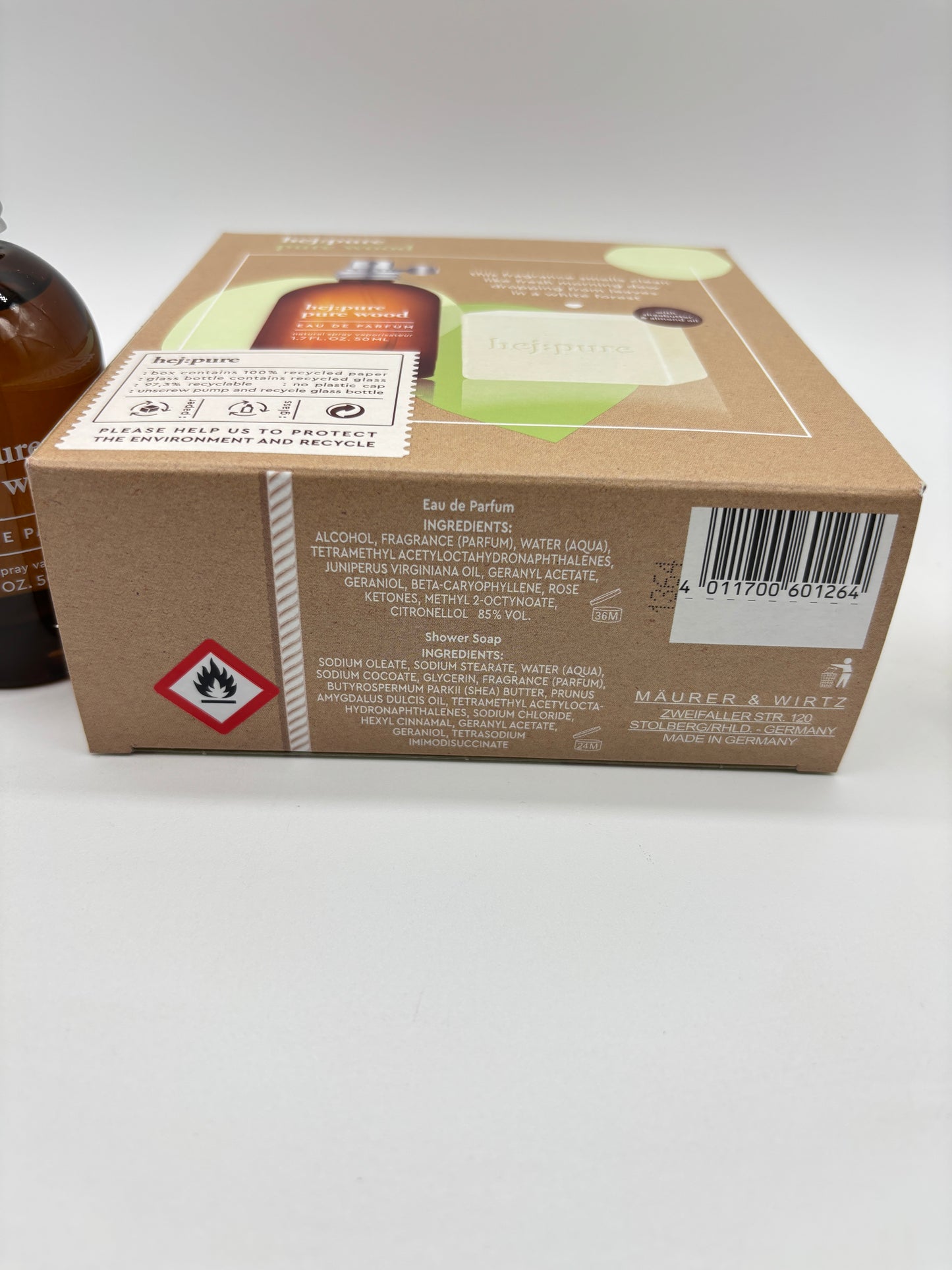 hej:pure pure wood Eau de Parfum 50 ml + Seife mit Sheabutter & Almond Oil Geschenkset