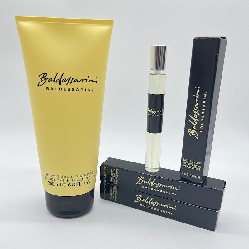 Baldessarini Classic Duftset 3x Eau de Cologne 10 ml + Duschgel & Shampoo 200 ml