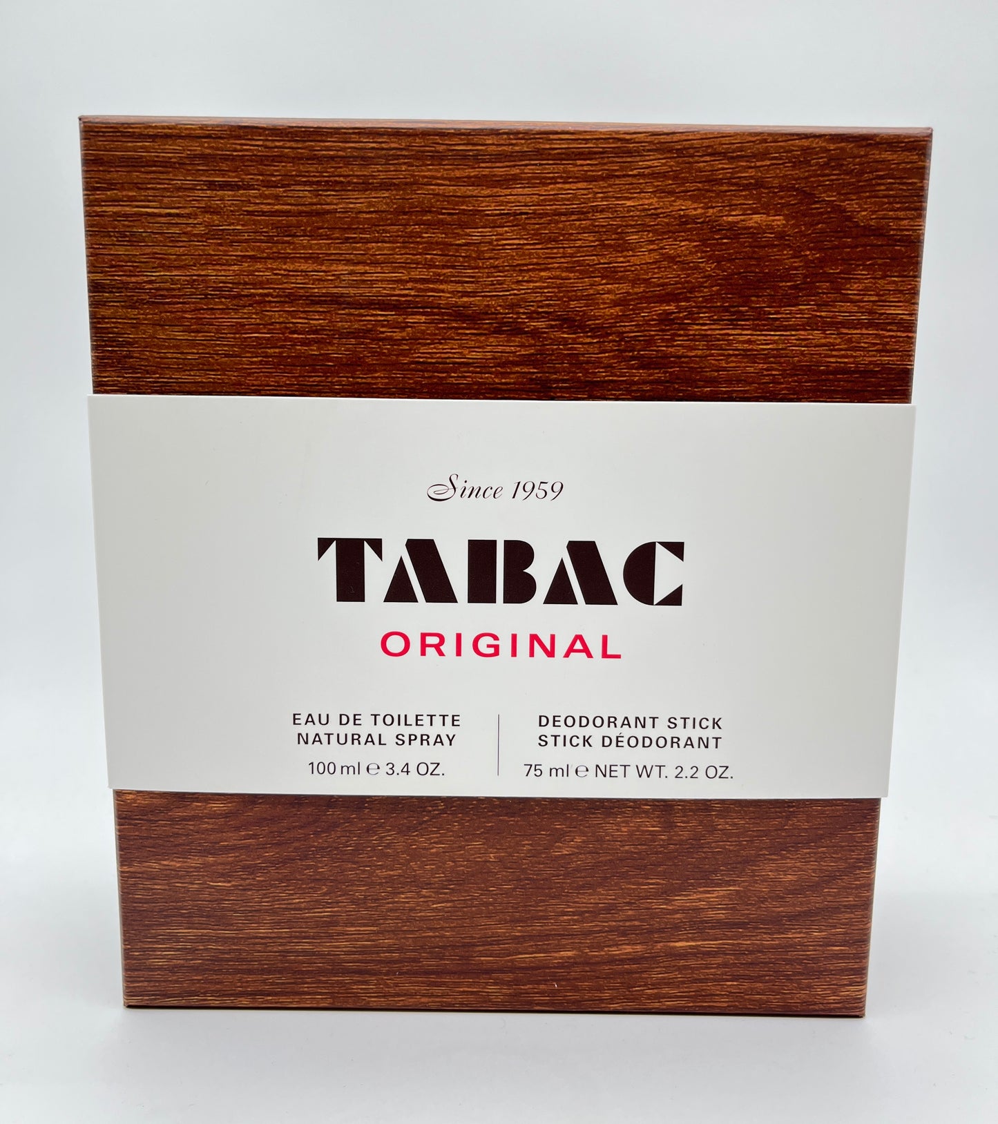 Tabac Original Duo Geschenkset Holzoptik Eau de Toilette 100 ml + Deodorant Stick 75 ml