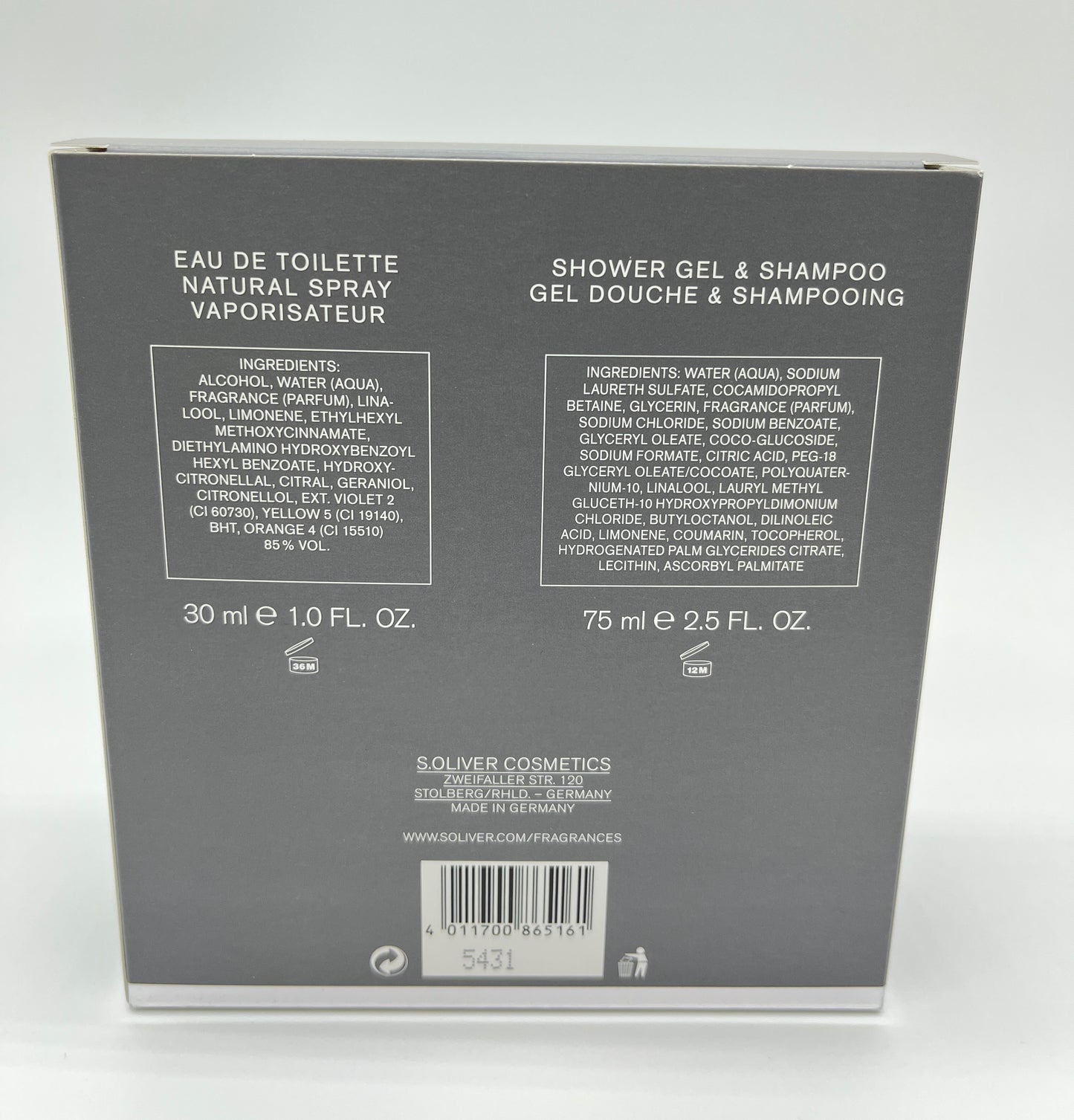 s.Oliver Follow your soul Men Duo Geschenkset Eau de Toilette 30 ml + Shampoo 75 ml