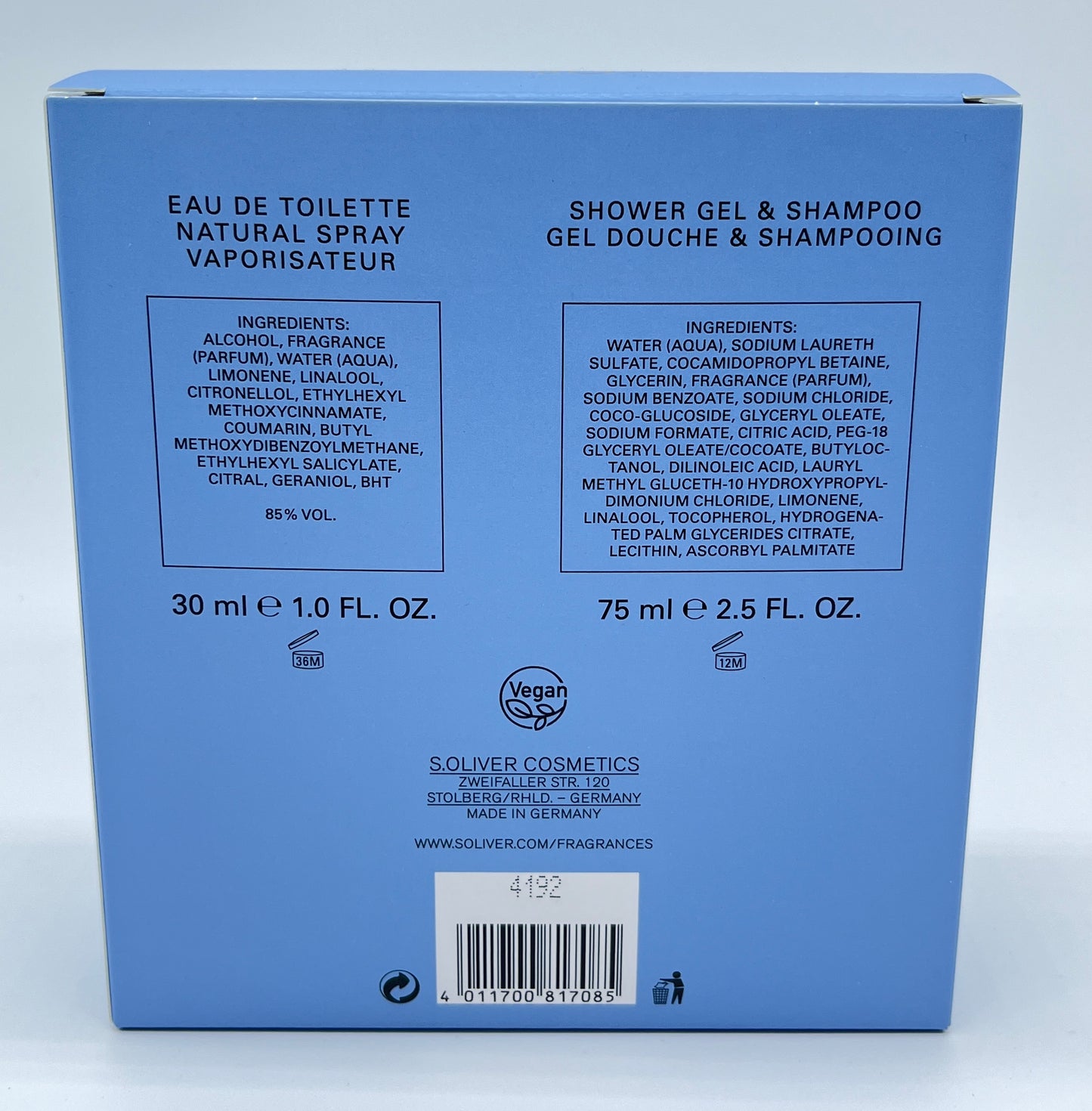 s.Oliver Pure Sense Duo Geschenkset Eau de Toilette 30 ml + Shampoo 75 ml