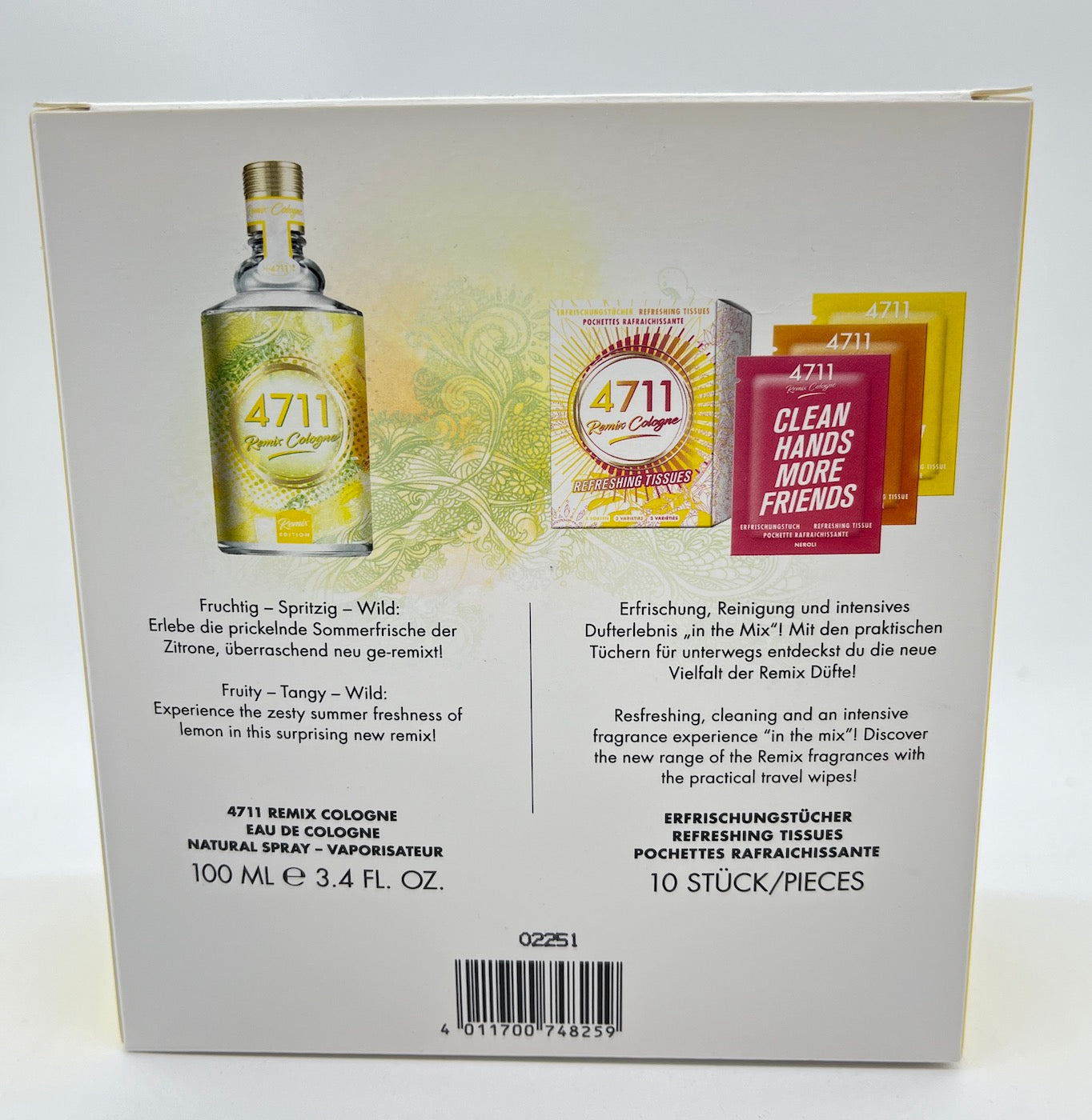 4711 Remix Cologne Eau de Cologne 100 ml + Erfrischungstücher 10 Stück