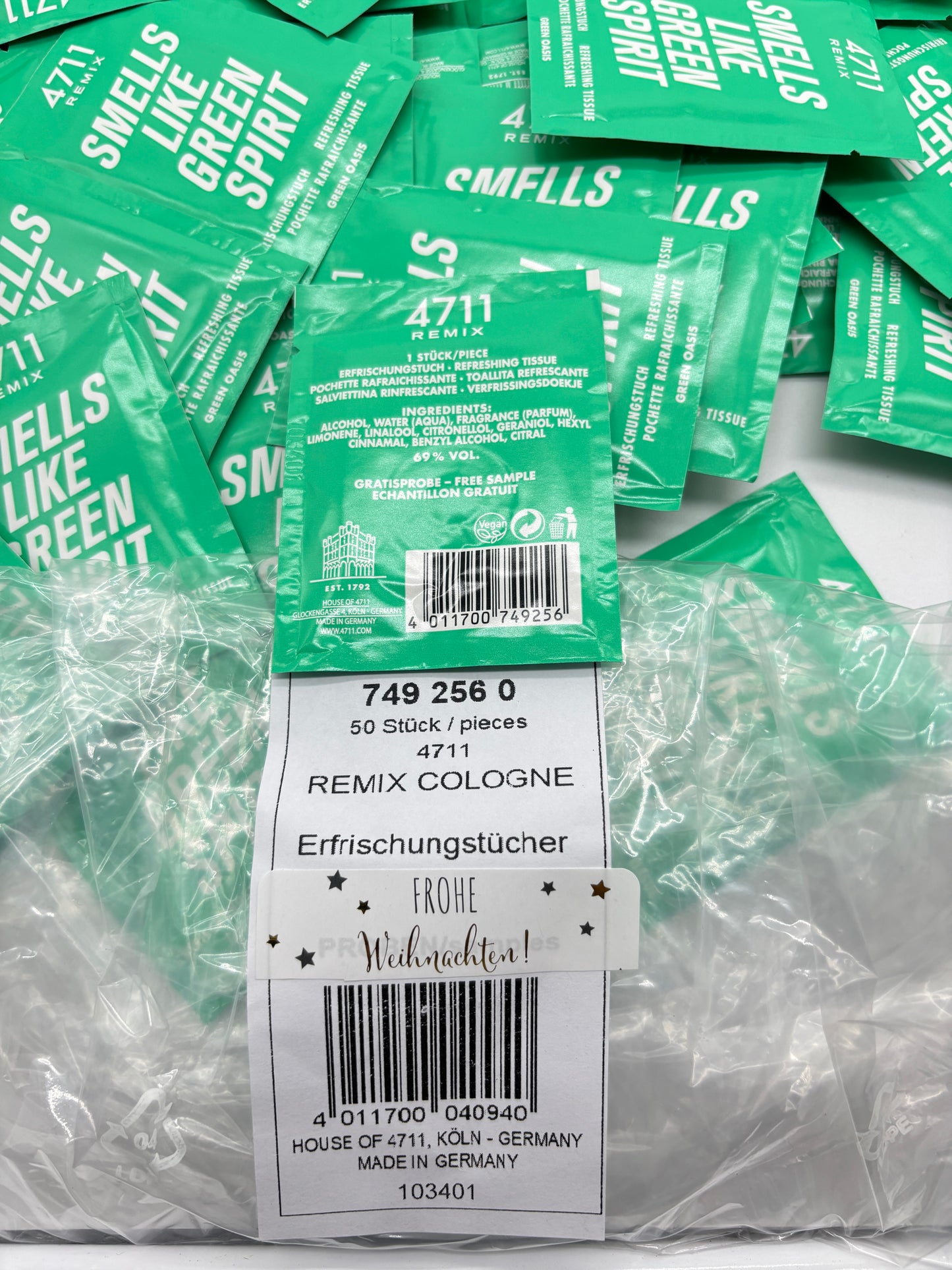 4711 Remix Green Spirit Erfrischungstücher 50 Stück GRÜN