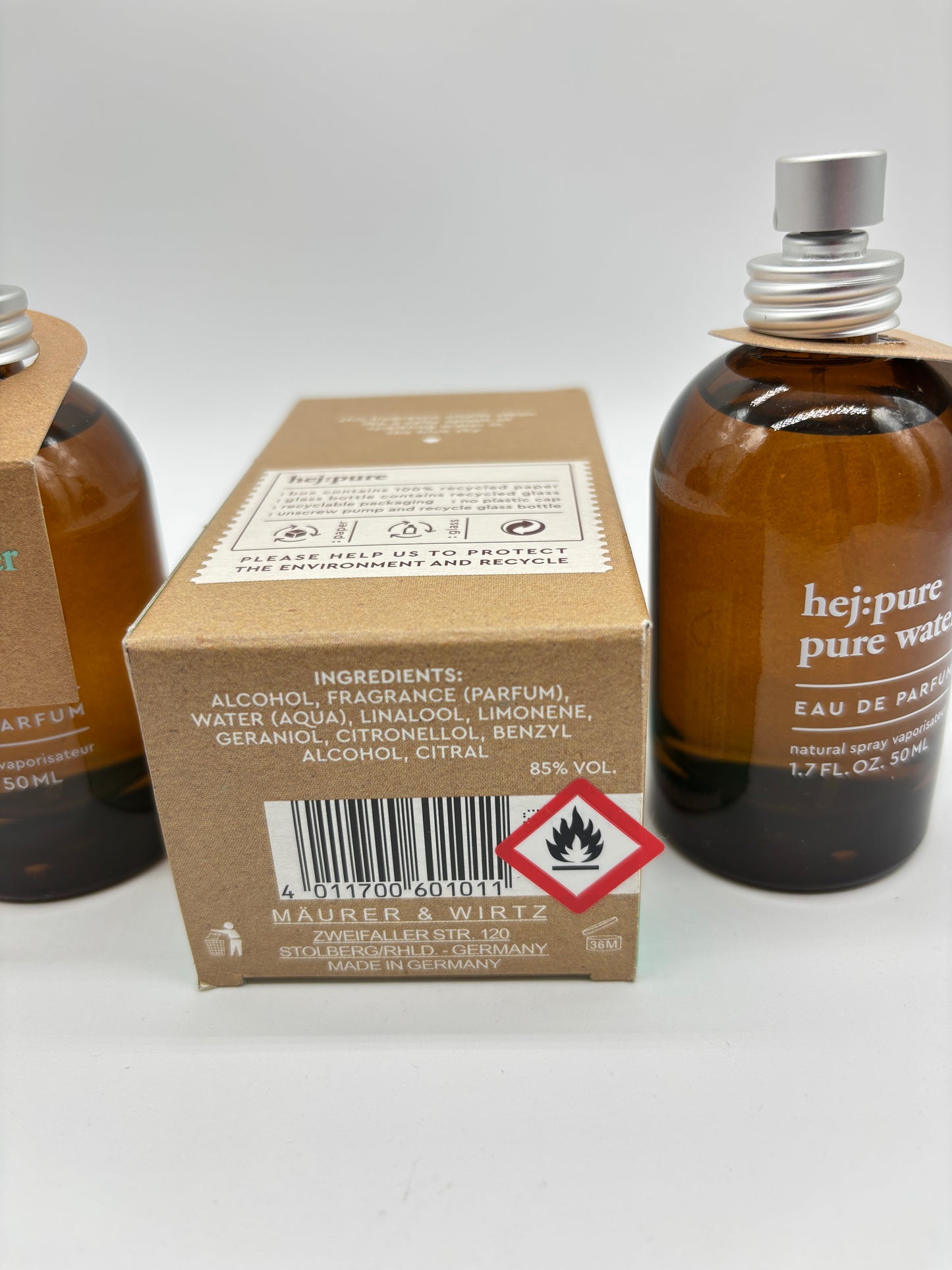 hej:pure pure water Eau de Parfum 3 x 50 ml / 150 ml