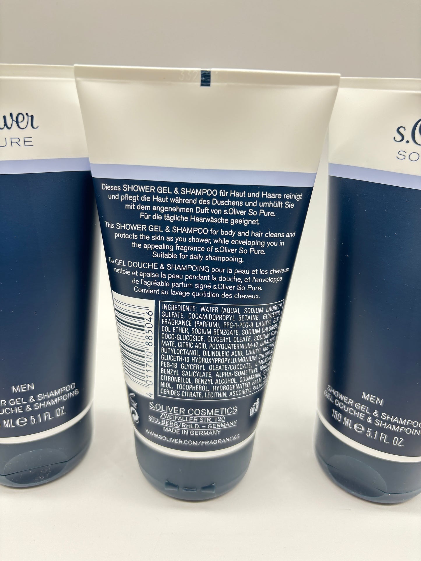 s.Oliver SO PURE Men Duschgel / Shower Gel & Shampoo 3 x 150 ml / 450 ml