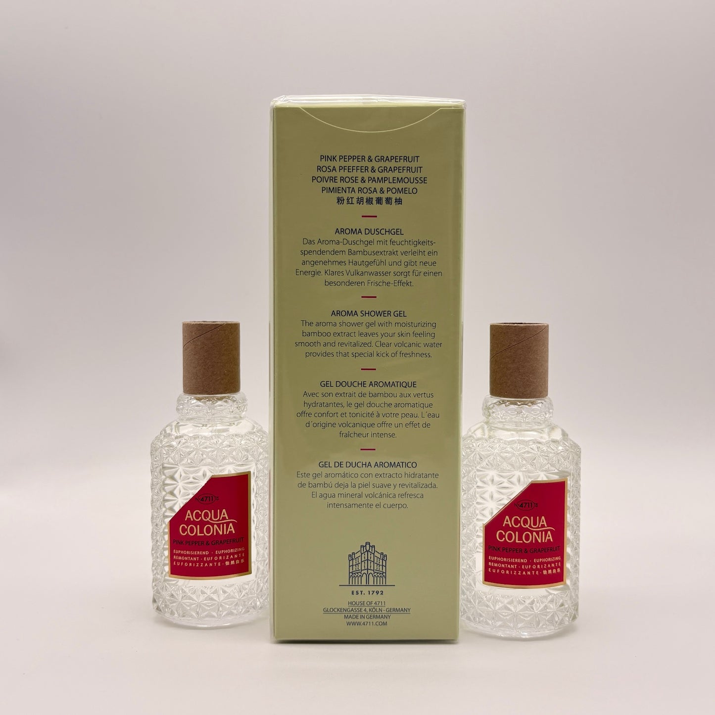 4711 ACQUA COLONIA Pink Pepper / Rosa Pfeffer & Grapefruit 2x Eau de Cologne 50 ml (B-Ware) + Duschgel 200 ml