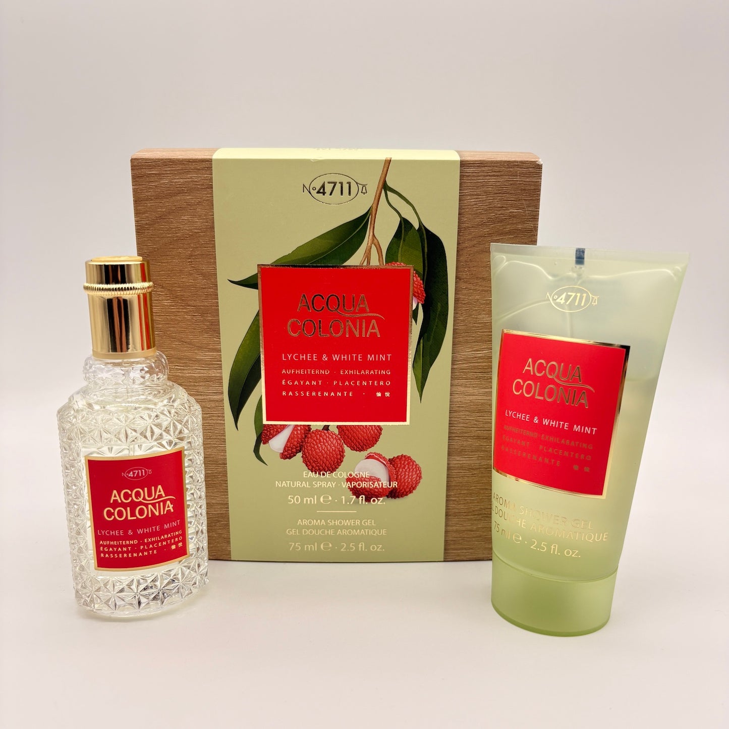 4711 ACQUA COLONIA Lychee & White Mint Geschenkset 50 ml Eau de Cologne + 75 ml Duschgel
