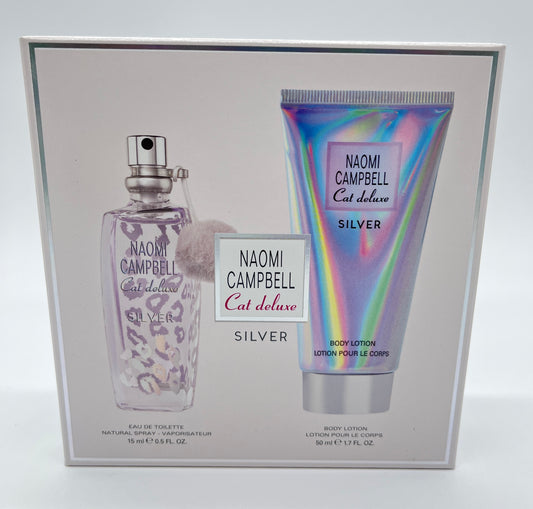 Naomi Campbell Cat Deluxe Silver Duo Geschenkset Eau de Toilette 15 ml + Body Lotion 50 ml