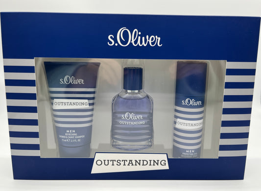 s.Oliver Outstanding Trio Geschenkset Eau de Toilette 30 ml + Shampoo 75 ml + Deodorant 50 ml