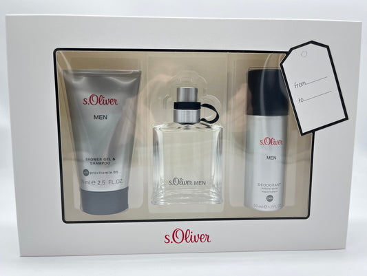 s.Oliver Men Trio Geschenkset Eau de Toilette 30 ml + Shampoo 75 ml + Deodorant 50 ml