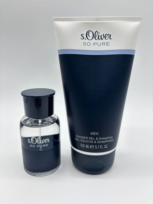 s.Oliver SO PURE Men Eau de Toilette 30 ml + Duschgel / Shower Gel & Shampoo 150 ml