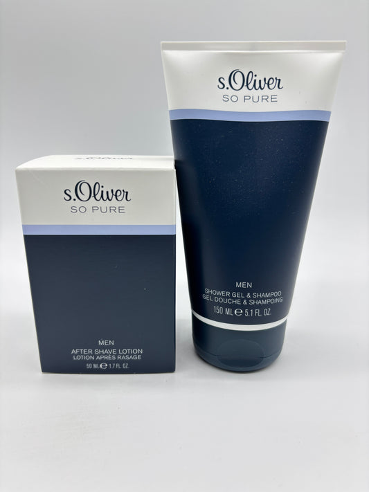 s.Oliver SO PURE Men After Shave Lotion 50 ml + Duschgel / Shower Gel & Shampoo 150 ml