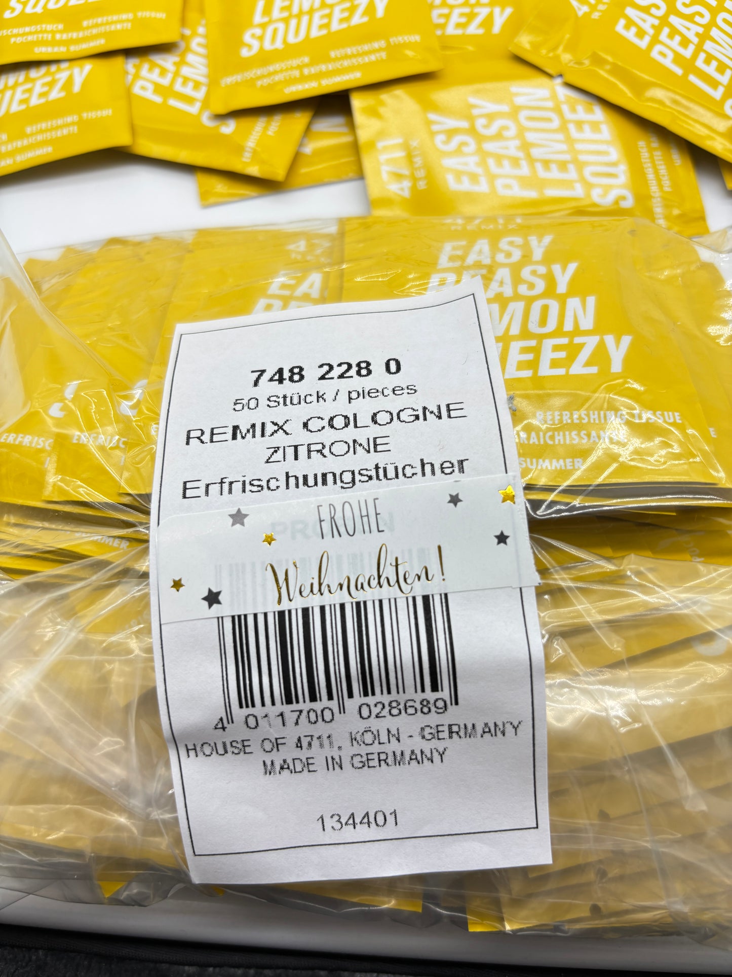4711 Remix Cologne Zitrone Erfrischungstücher 50 Stück GELB