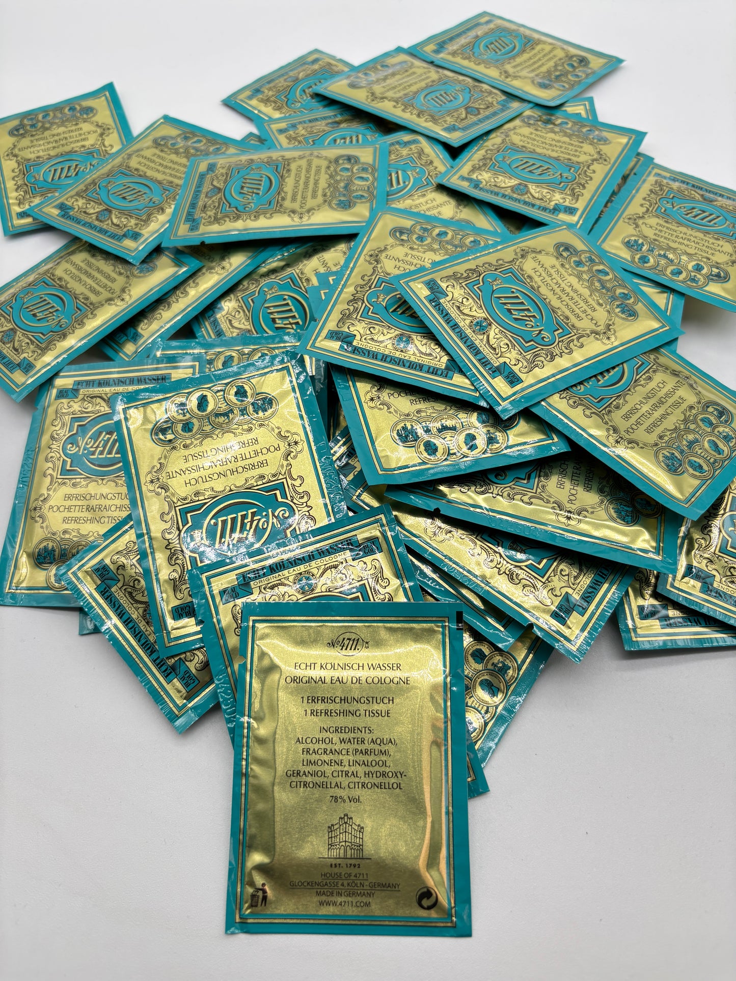 4711 Echt Kölnisch Wasser Erfrischungstücher 50 Stück GRÜN